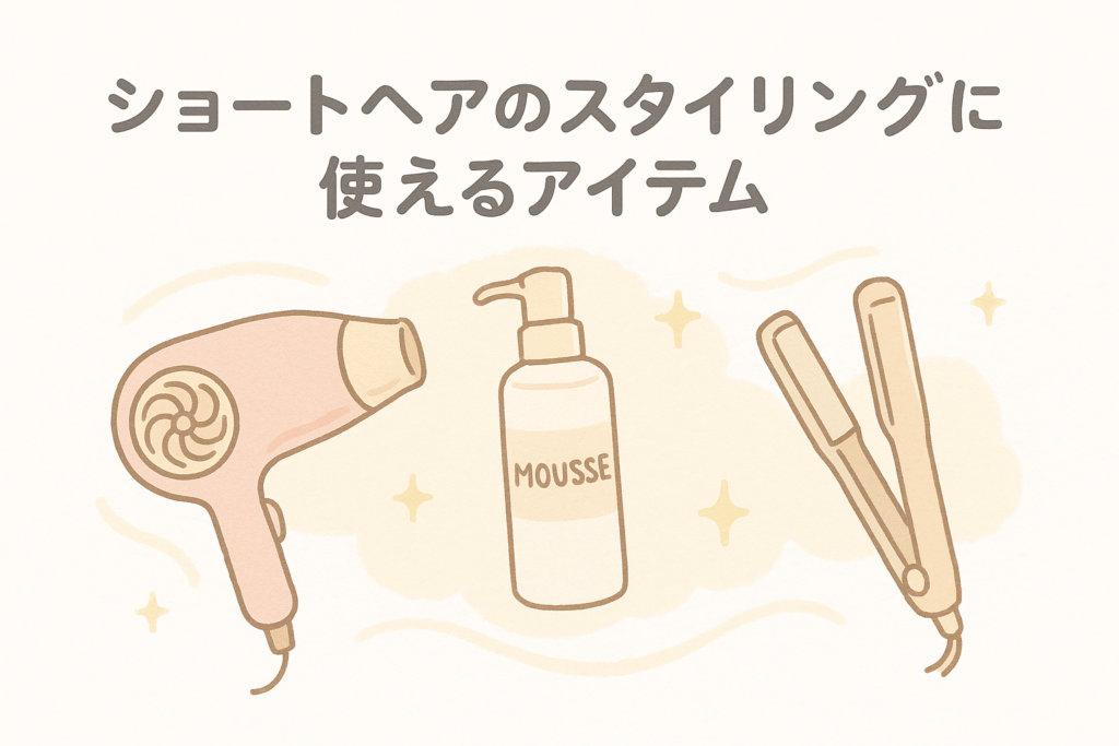 ショートヘアのスタイリングに使えるアイテム