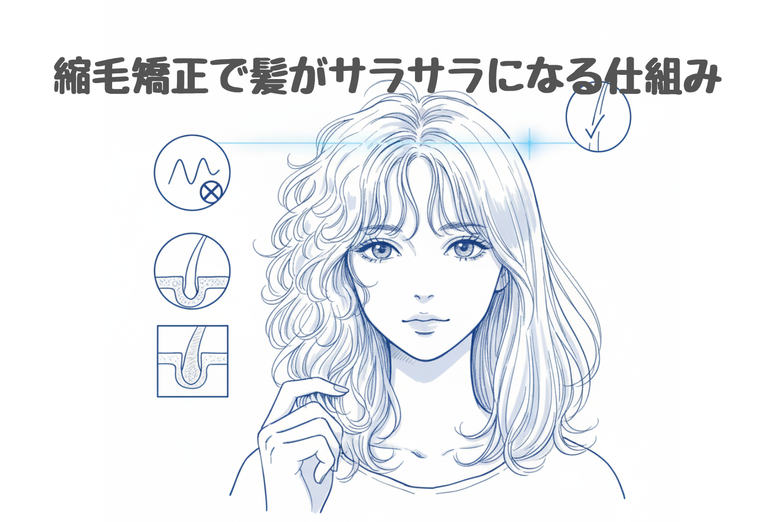 縮毛矯正で髪がサラサラになる仕組みを解説