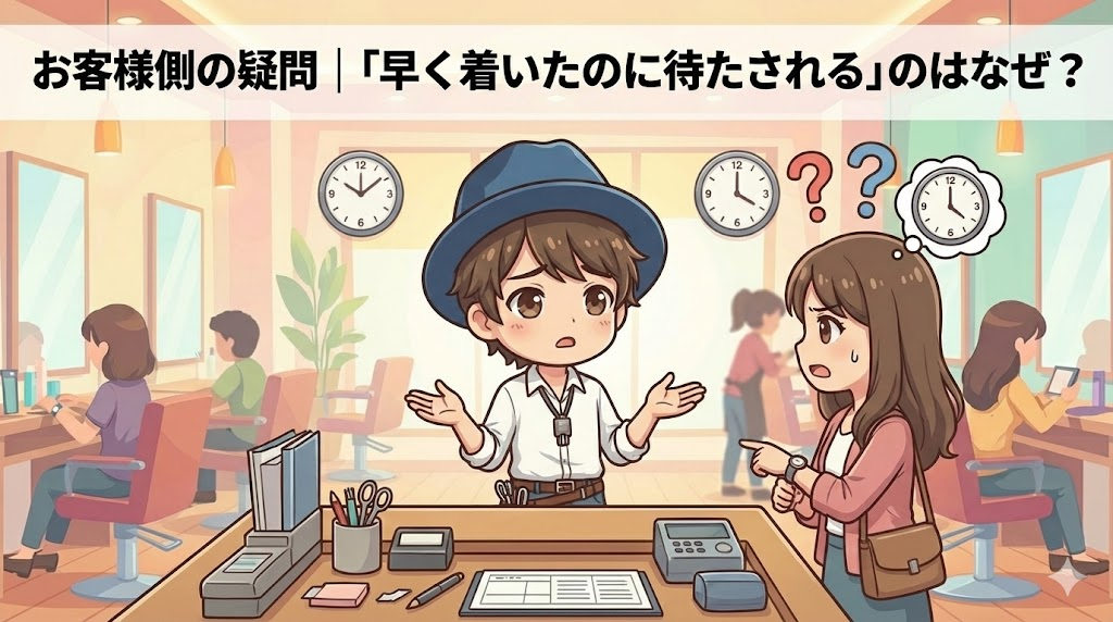 お客様側の疑問｜「早く着いたのに待たされる」のはなぜ？