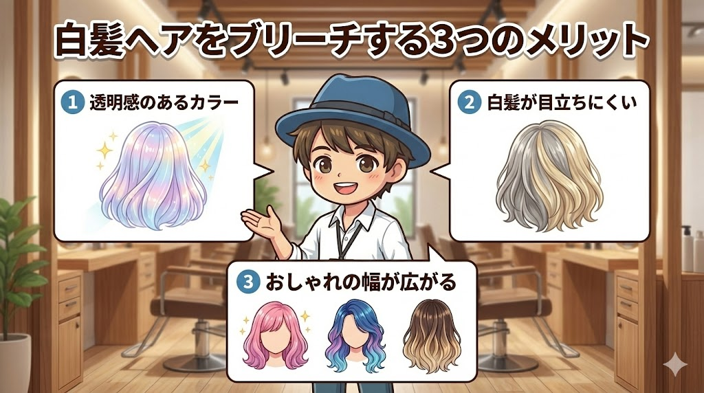 白髪ヘアをブリーチする3つのメリット