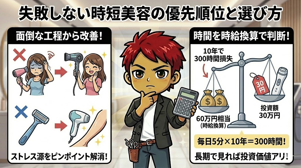 失敗しない時短美容の優先順位と選び方