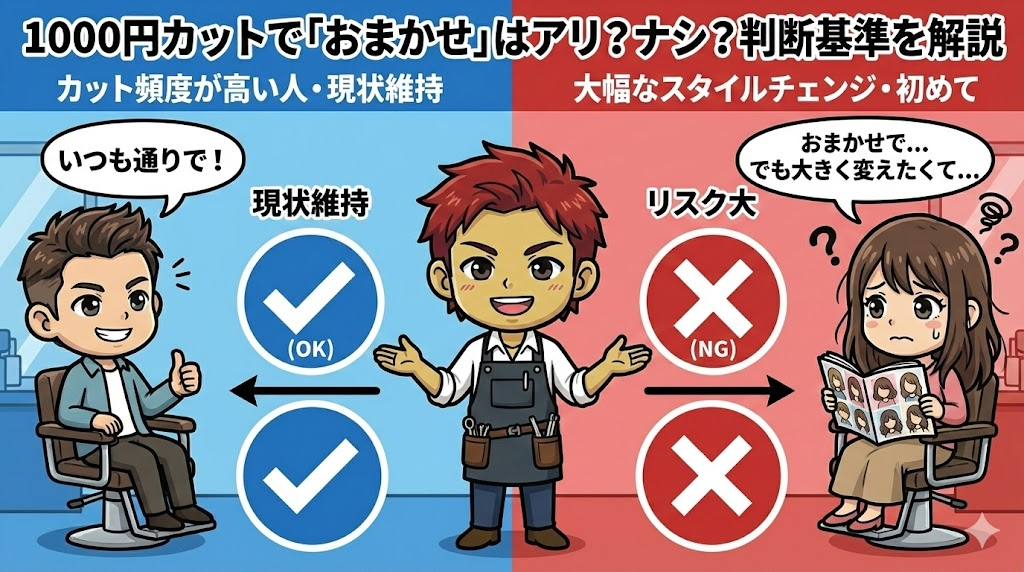 1000円カットで「おまかせ」はアリ?ナシ?判断基準を解説