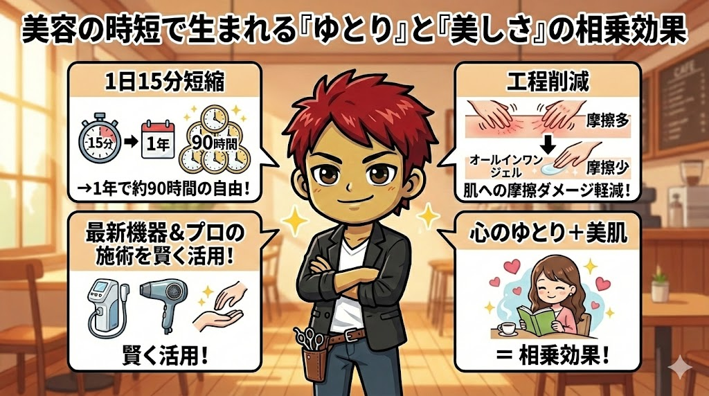美容の時短で生まれる「ゆとり」と「美しさ」の相乗効果
