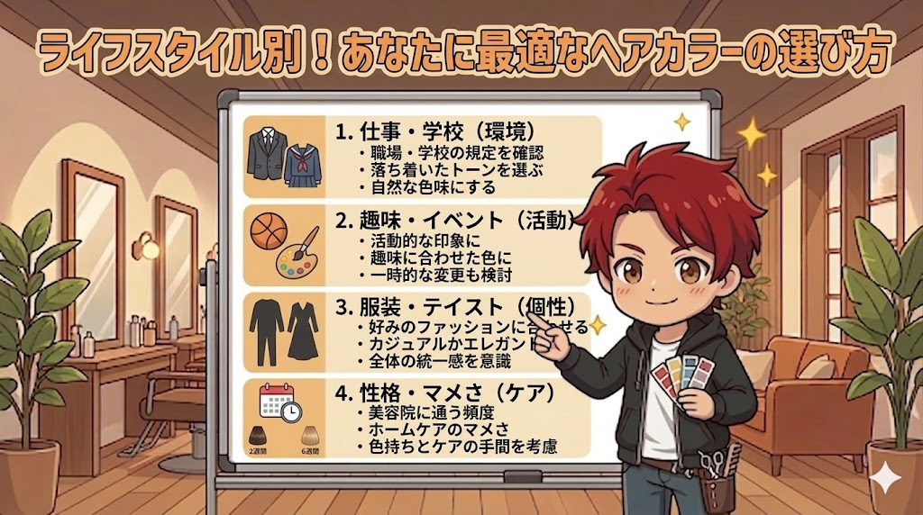 ライフスタイル別！あなたに最適なヘアカラーの選び方