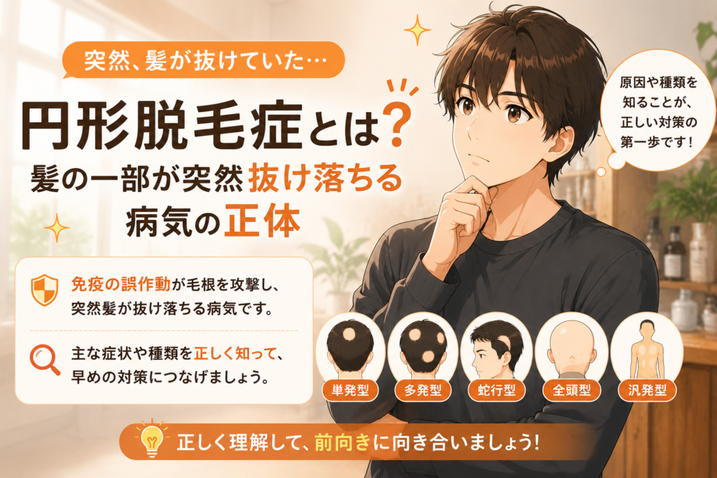 円形脱毛症とは?髪の一部が突然抜け落ちる病気の正体