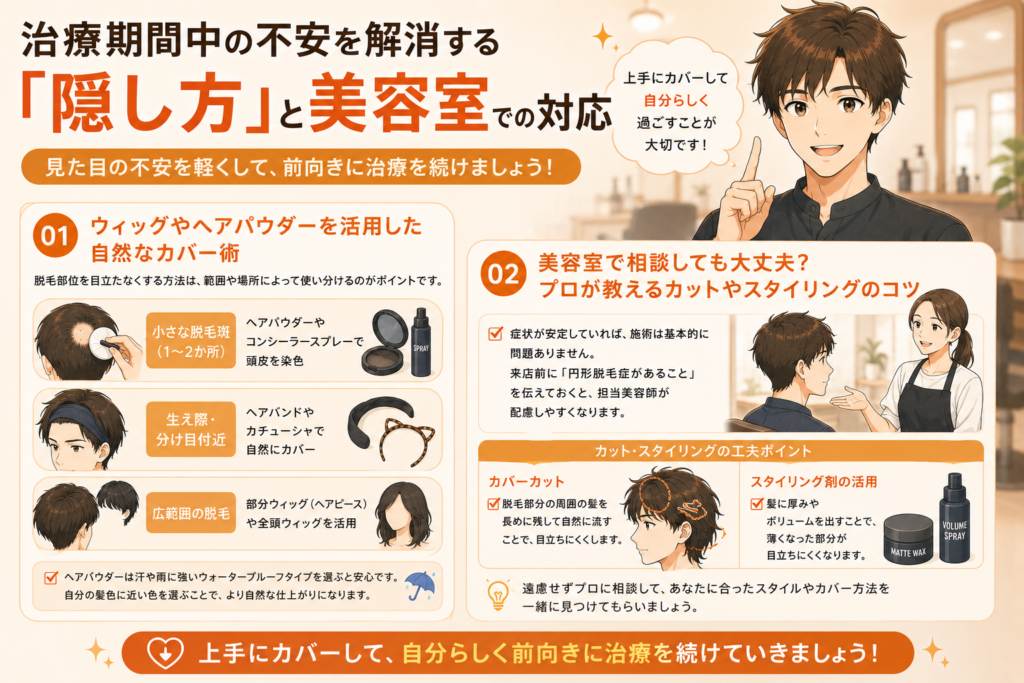治療期間中の不安を解消する「隠し方」と美容室での対応