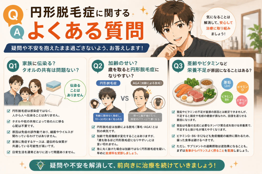 円形脱毛症に関するよくある質問