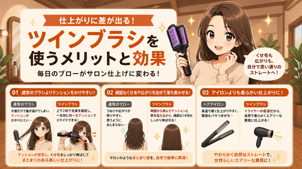 ツインブラシを使うメリットと効果