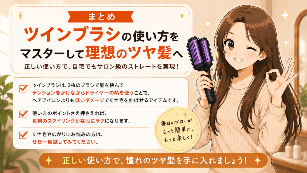 まとめ｜ツインブラシの使い方をマスターして理想のツヤ髪へ