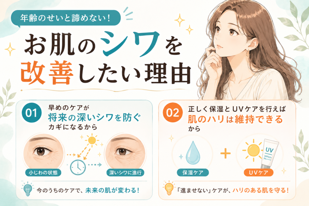 年齢のせいと諦めない!お肌のシワを改善したい理由