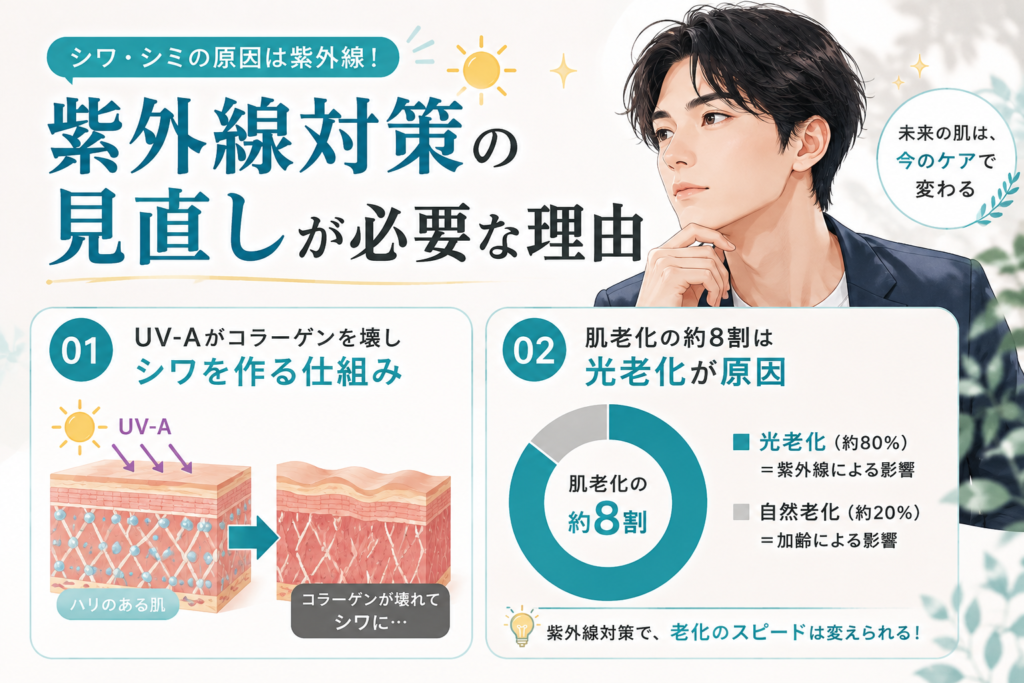 肌のシワやシミが気になるなら紫外線対策の見直しが必要な理由