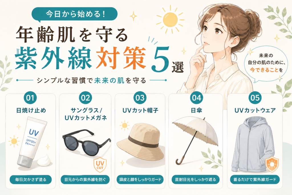 年齢肌を守るために今日から始めたい紫外線対策5選