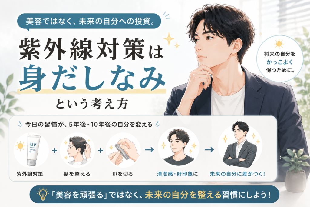 「美容を頑張っている」と思われるのが嫌な男性へ伝える紫外線対策の捉え方