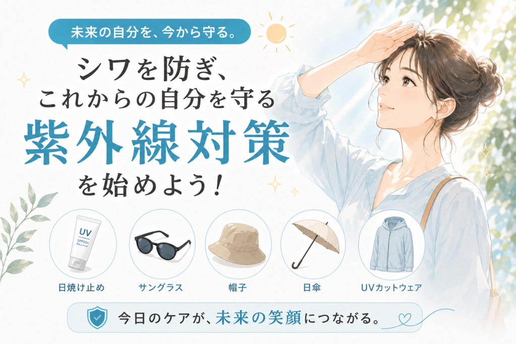 まとめ|肌のシワを防ぎこれからの自分を守るために紫外線対策を始めよう