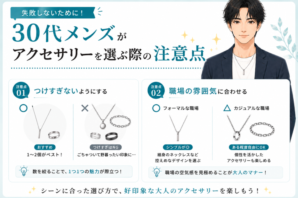 30代メンズがアクセサリーを選ぶ際の注意点