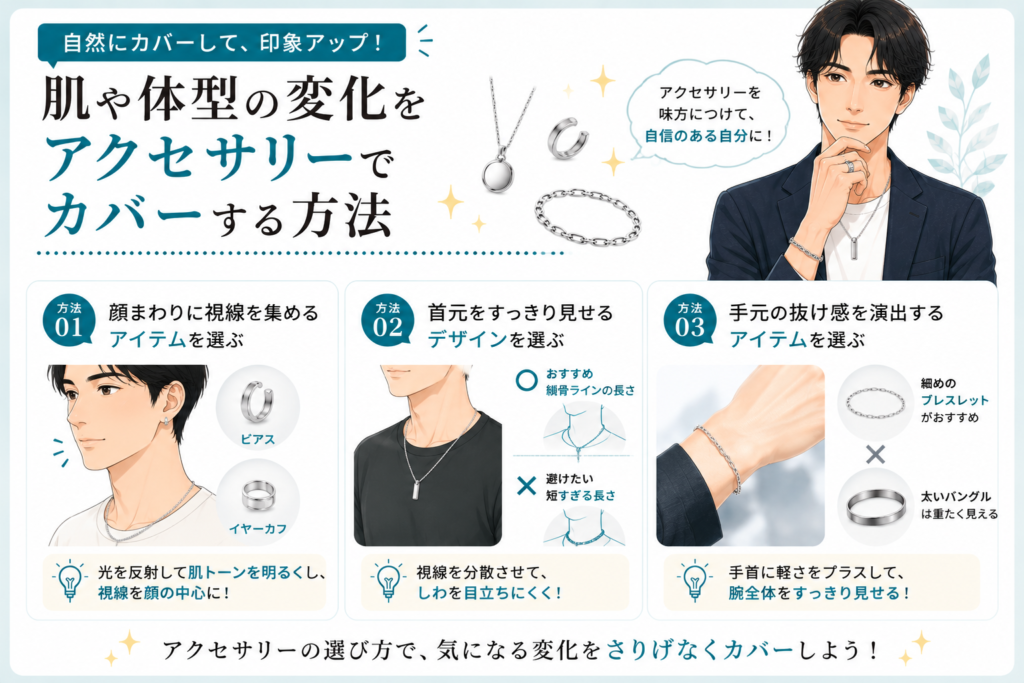 肌や体型の変化をアクセサリーでカバーする方法